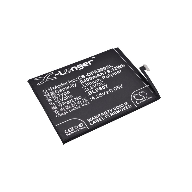 Li-polymer Battery Fits Oneplus, E1000, E1001, E1005 3.8v, 2400mah Mobile & SmartPhone Cameron Sino Technology Limited