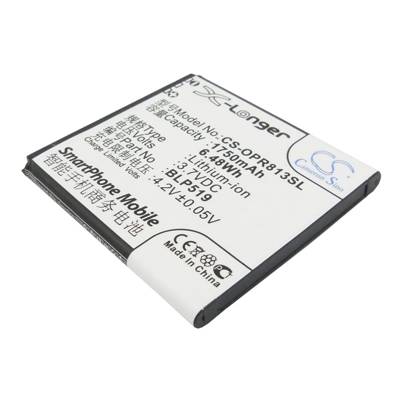 Li-ion Battery fits Oppo, 701t, r813t, r817 3.7V, 1750mAh Mobile & SmartPhone Cameron Sino Technology Limited