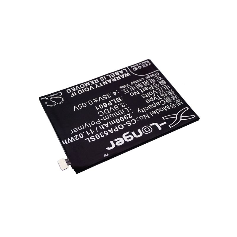 Li-Polymer Battery fits Oppo, a1601, a53, a53 dual sim td-lte 3.8V, 2900mAh Mobile & SmartPhone Cameron Sino Technology Limited