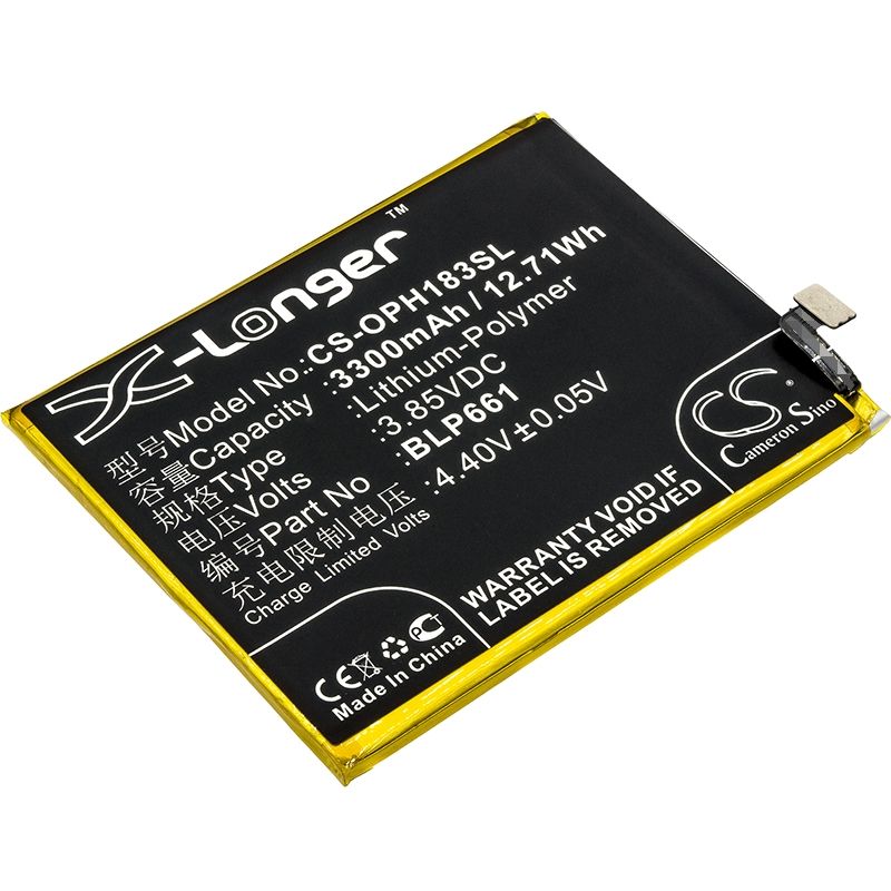 Li-Polymer Battery fits Oppo, a3, a3 dual sim, a3 dual sim td-lte 3.85V, 3300mAh Mobile & SmartPhone Cameron Sino Technology Limited