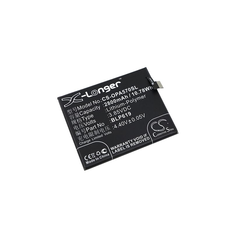 Li-polymer Battery Fits Oppo, A39, A39 Dual Sim, A39 Dual Sim Td-lte 3.85v, 2800mah Mobile & SmartPhone Cameron Sino Technology Limited