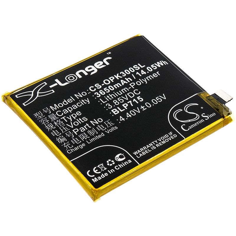 Li-Polymer Battery fits Oppo, k3, k3 premium edition, k3 premium edition dual sim td-lte 3.85V, 3650mAh Communications Cameron Sino Technology Limited (Suspended)