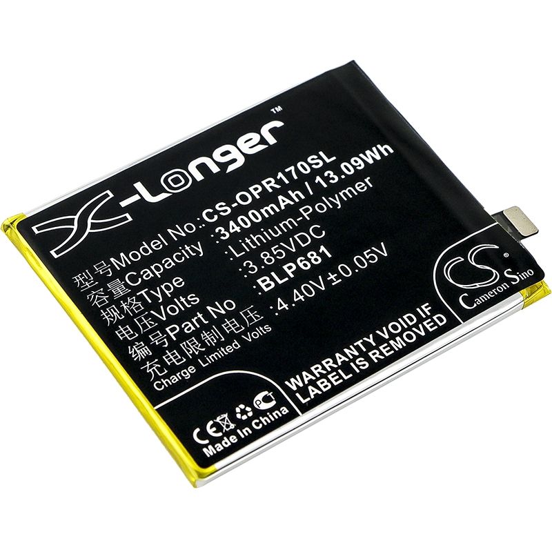 Li-Polymer Battery fits Oppo, pagt00, r17, r17 dual sim 3.85V, 3400mAh Mobile & SmartPhone Cameron Sino Technology Limited