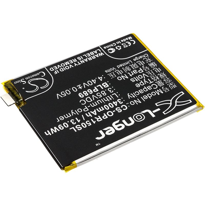 Li-Polymer Battery fits Oppo, pbcm10, pbct10, r15x 3.85V, 3400mAh Mobile & SmartPhone Cameron Sino Technology Limited