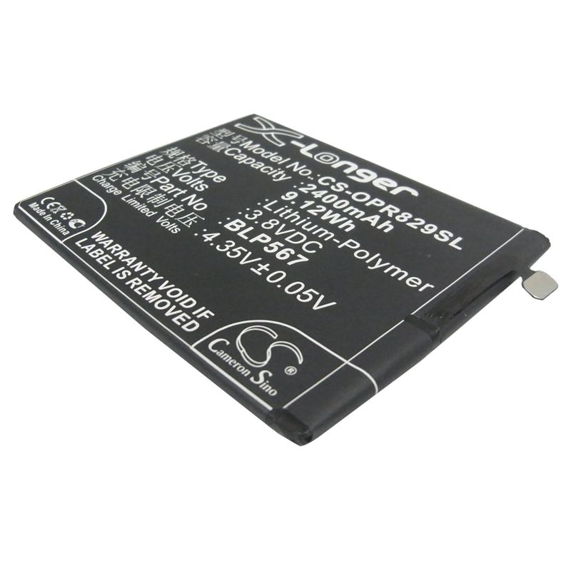 Li-Polymer Battery fits Oppo, r1, r1k, r1l 3.8V, 2400mAh Mobile & SmartPhone Cameron Sino Technology Limited