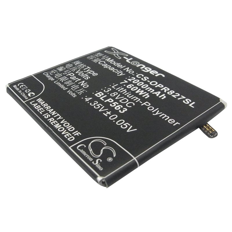 Li-Polymer Battery fits Oppo, r827, r827t, r850 3.8V, 2000mAh Communications Cameron Sino Technology Limited (Suspended)