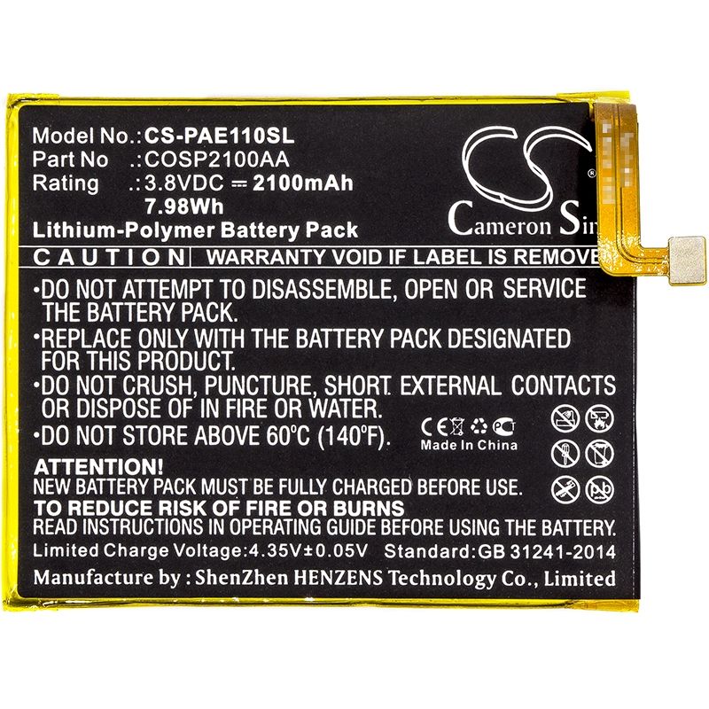 Li-Polymer Battery fits Panasonic, eluga a, eluga s, p11 3.8V, 2100mAh Mobile & SmartPhone Cameron Sino Technology Limited (Suspended)