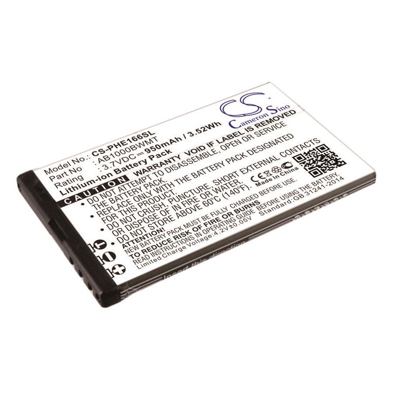 Li-ion Battery fits Philips, cte166, e166, e220 3.7V, 950mAh Mobile & SmartPhone Cameron Sino Technology Limited