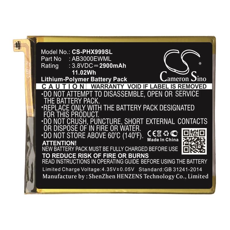 Li-Polymer Battery fits Philips, i999, xenium i999 3.8V, 2900mAh Mobile & SmartPhone Cameron Sino Technology Limited