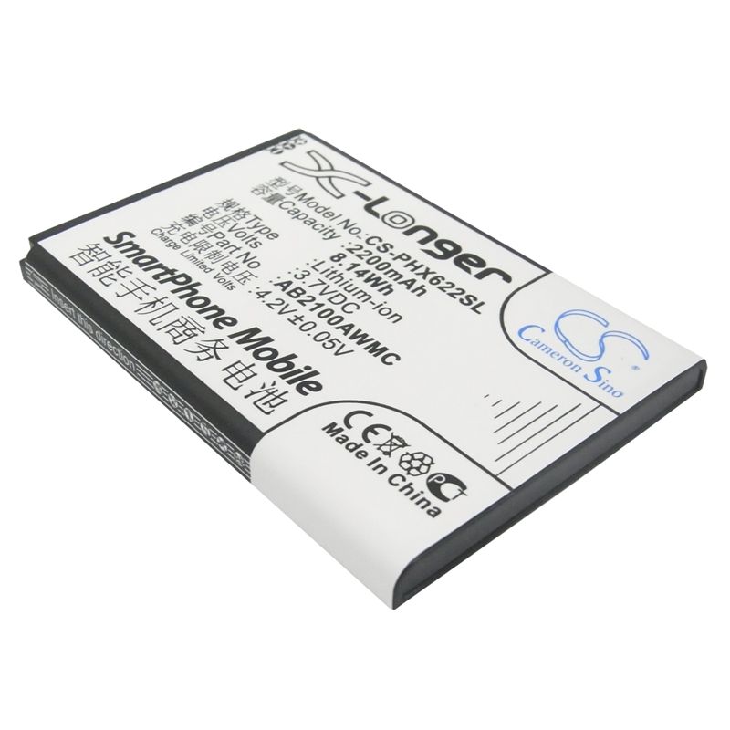 Li-ion Battery fits Philips, v726, w632, w725 3.7V, 2200mAh Mobile & SmartPhone Cameron Sino Technology Limited