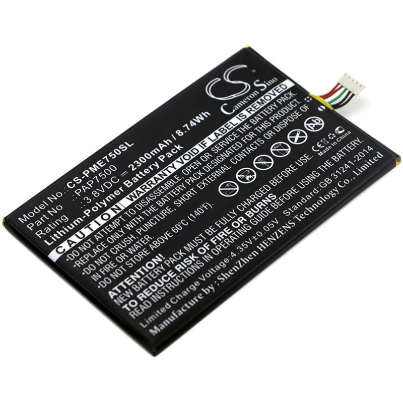 Li-Polymer Battery fits Prestigio, multiphone 7500, pap7500 3.8V, 2300mAh Communications Cameron Sino Technology Limited (Suspended)