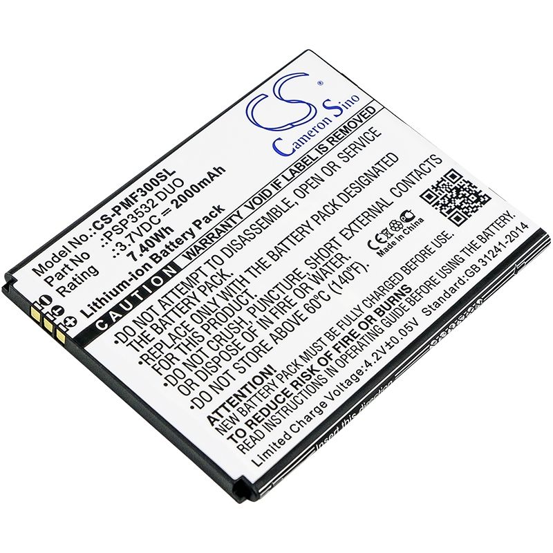 Li-ion Battery fits Prestigio, muze a7, muze f3, psp3532 duo 3.7V, 2000mAh Communications Cameron Sino Technology Limited (Suspended)