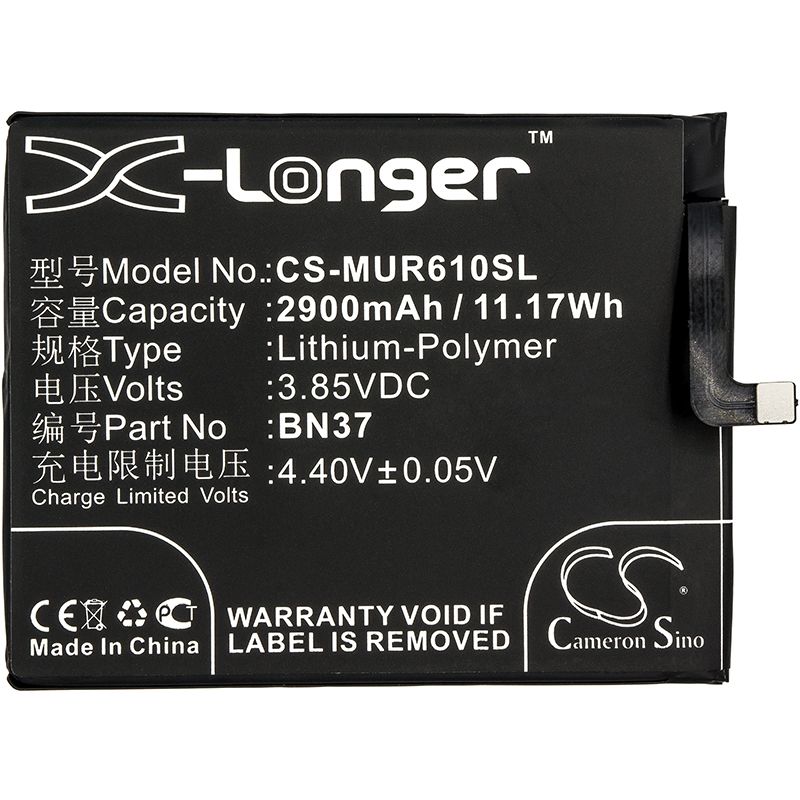 Li-Polymer Battery fits Redmi, 6a, cereus, m1804c3cc 3.85V, 2900mAh Mobile & SmartPhone Cameron Sino Technology Limited