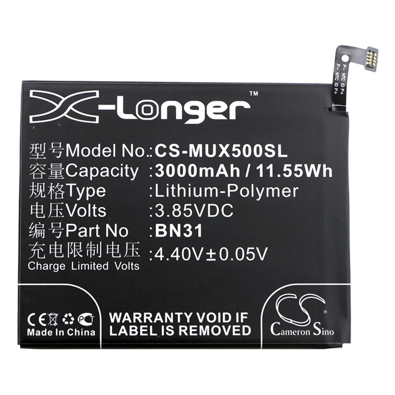 Li-polymer Battery Fits Redmi, M1803e6c, M1803e6e, M1803e6h 3.85v, 3000mah Mobile & SmartPhone Cameron Sino Technology Limited