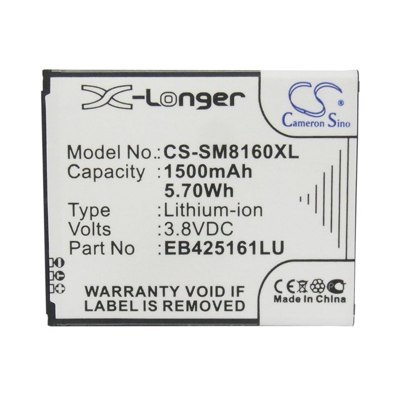 Li-ion Battery Fits Samsung, Galaxy Ace 2, Galaxy Ace Ii X, Galaxy Exhibit 3.8v, 1500mah Mobile & SmartPhone Cameron Sino Technology Limited