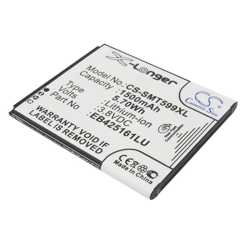 Li-ion Battery Fits Samsung, Galaxy Ace 2, Galaxy Exhibit, Galaxy S Duos 3.8v, 1500mah Mobile & SmartPhone Cameron Sino Technology Limited