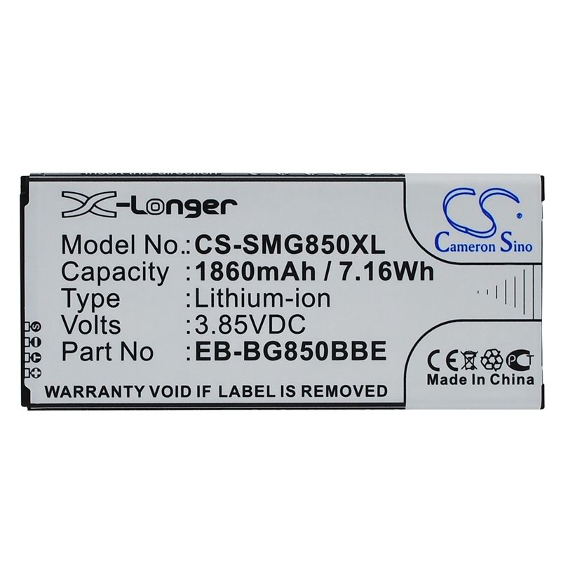 Li-ion Battery Fits Samsung, Galaxy Alpha, Galaxy Alpha Lte-a, Sm-g850 3.85v, 1860mah Mobile & SmartPhone Cameron Sino Technology Limited