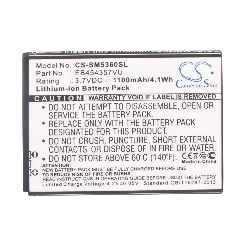 Li-ion Battery fits Samsung, galaxy chat, galaxy m pro 2, galaxy m pro ii 3.7V, 1100mAh Mobile & SmartPhone Cameron Sino Technology Limited