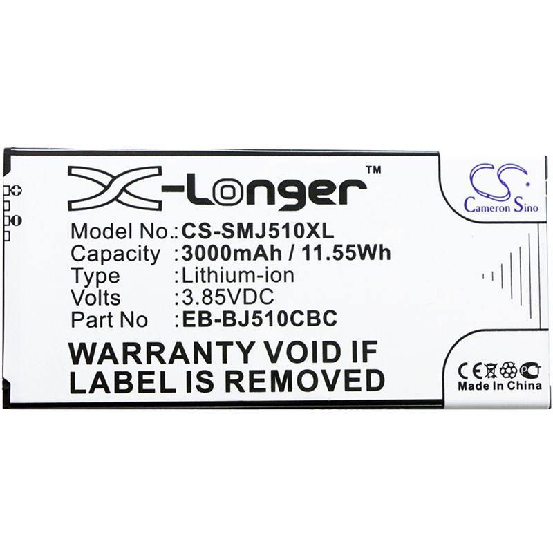Li-ion Battery Fits Samsung, Galaxy J5 2016, Galaxy J5 6 Duos, Galaxy J5 6 Duos Td-lte 3.85v, 3000mah Mobile & SmartPhone Cameron Sino Technology Limited