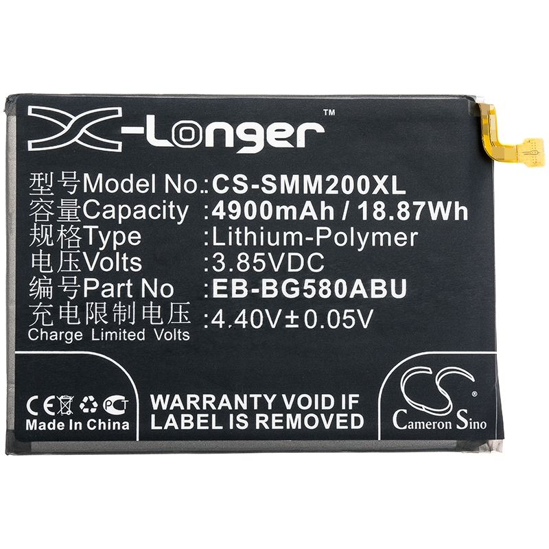 Li-Polymer Battery fits Samsung, galaxy m20, m20 duos, m20 duos td-lte 3.85V, 4900mAh Mobile & SmartPhone Cameron Sino Technology Limited