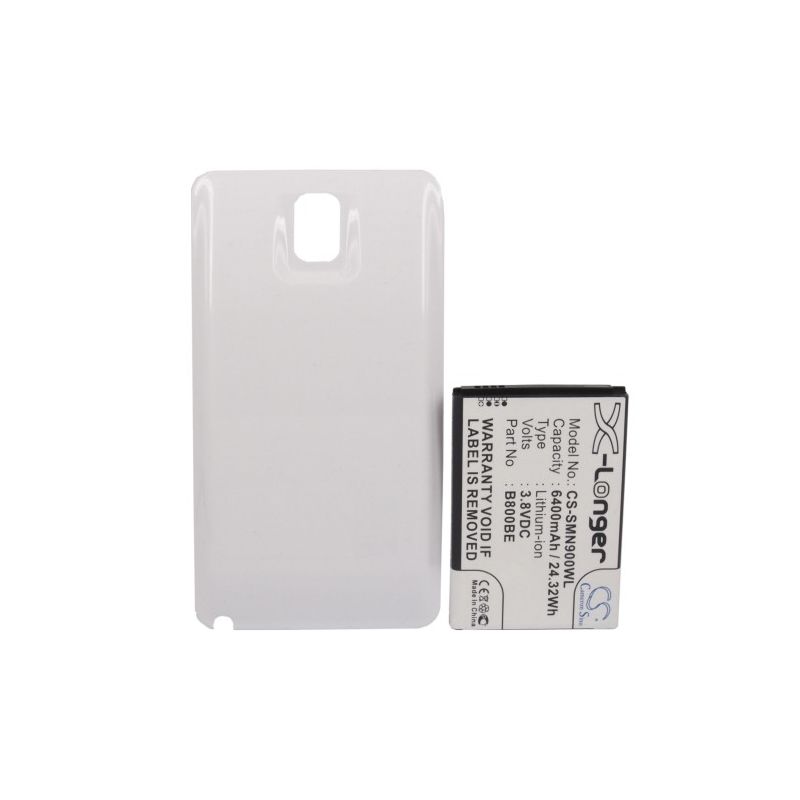 White 3.8V 6400mAh Samsung, galaxy note 3, galaxy note iii, sc-01f Replacement Battery Mobile & SmartPhone Cameron Sino Technology Limited
