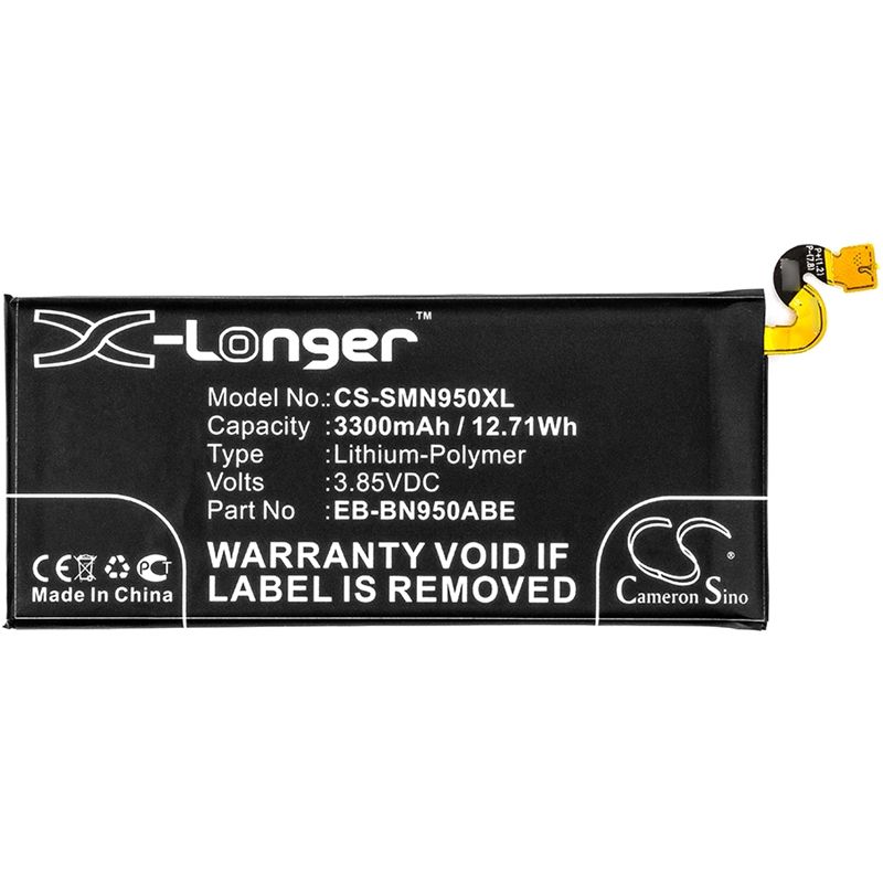 Li-polymer Battery Fits Samsung, Galaxy Note 8, Galaxy Note 8 Duos, Galaxy Note 8 Duos Td-lte 3.85v, 3300mah Mobile & SmartPhone Cameron Sino Technology Limited