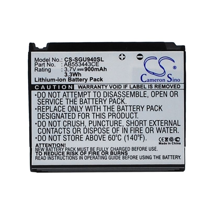 Li-ion Battery fits Samsung, glyde u940, sgh-u940 3.7V, 900mAh Mobile & SmartPhone Cameron Sino Technology Limited