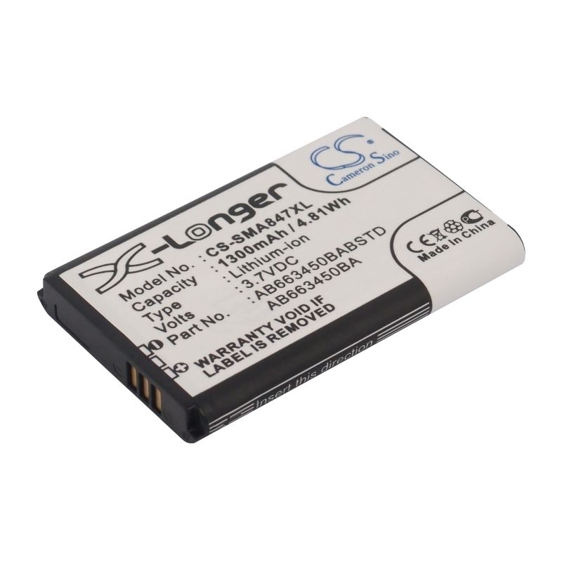 Li-ion Battery Fits Samsung, Rugby Ii, Rugby Ii A847, Rugby Iii 3.7v, 1300mah Mobile & SmartPhone Cameron Sino Technology Limited (Suspended)