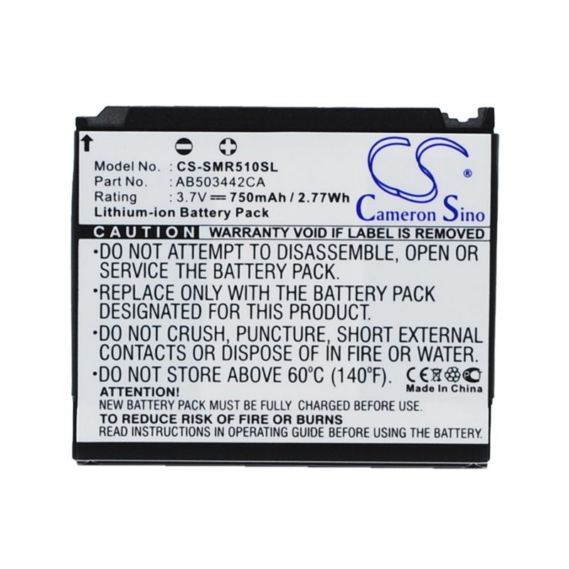 Li-ion Battery fits Samsung, sch-r500, sch-r510, sch-r610 3.7V, 750mAh Mobile & SmartPhone Cameron Sino Technology Limited (Suspended)