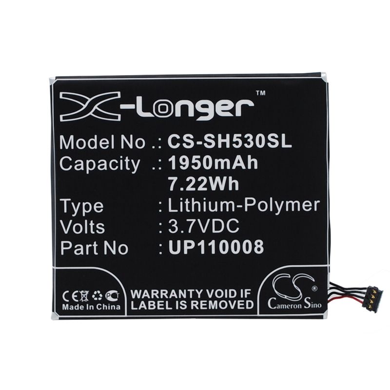 Li-Polymer Battery fits Sharp, sh530u 3.7V, 1950mAh Mobile & SmartPhone Cameron Sino Technology Limited