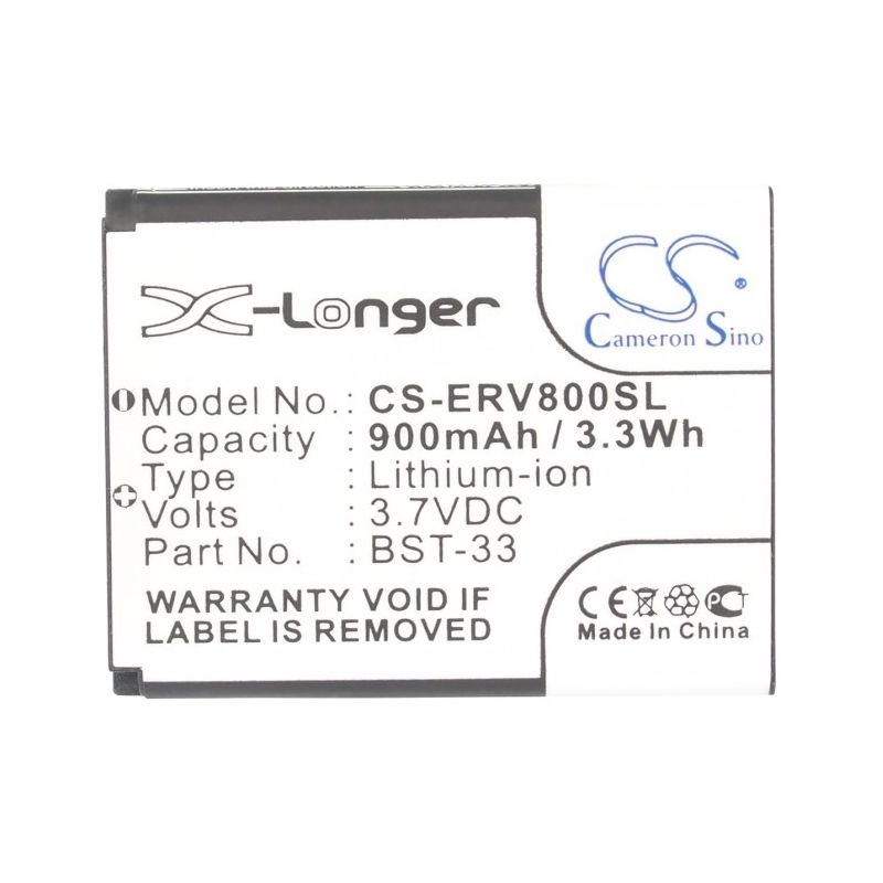 Li-ion Battery Fits Sony Ericsson, C702, C901 Greenheart, C903 3.7v, 900mah Mobile & SmartPhone Cameron Sino Technology Limited