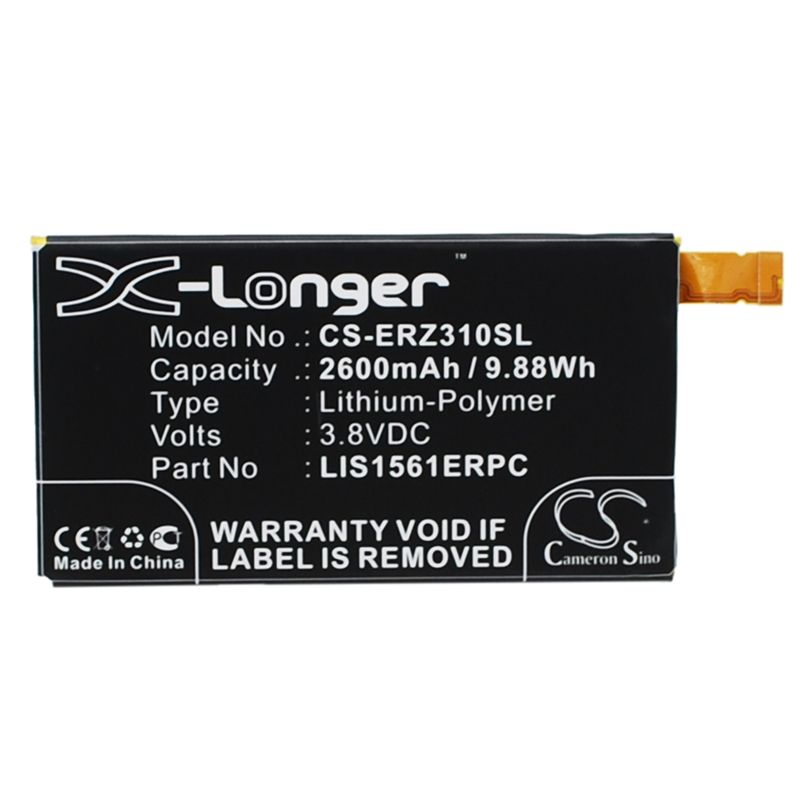 Li-polymer Battery Fits Sony Ericsson, Cosmos Ds, D5803, D5833 3.8v, 2600mah Mobile & SmartPhone Cameron Sino Technology Limited