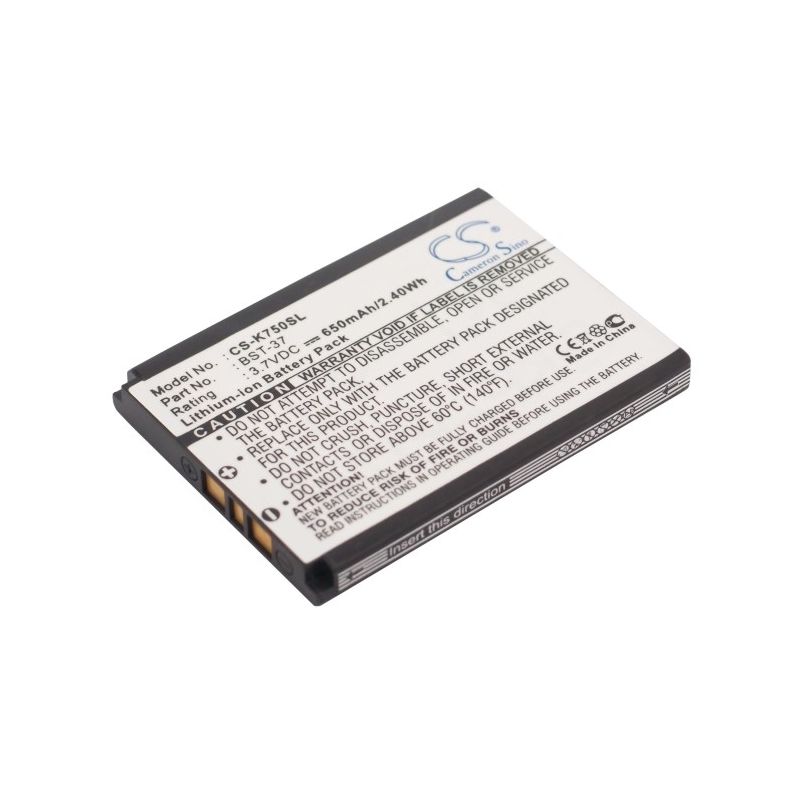 Li-ion Battery Fits Sony Ericsson, D750, D750i, J100i 3.7v, 650mah Mobile & SmartPhone Cameron Sino Technology Limited