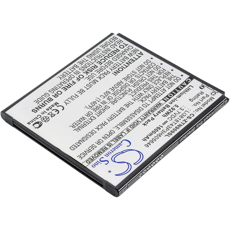Li-ion Battery fits Srf, startrall 4, zte, n909 3.7V, 1600mAh Mobile & SmartPhone Cameron Sino Technology Limited