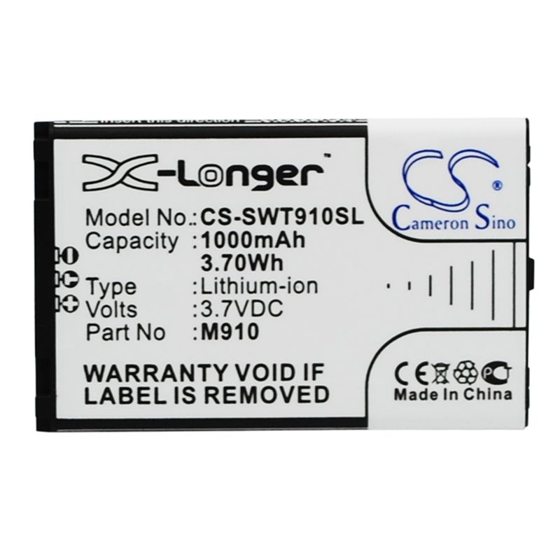 Li-ion Battery fits Switel, m910 3.7V, 1000mAh Mobile & SmartPhone Cameron Sino Technology Limited
