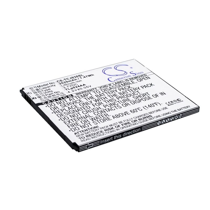 Li-ion Battery fits Tcl, j930, j930t, j936d 3.7V, 2020mAh Communications Cameron Sino Technology Limited (Suspended)
