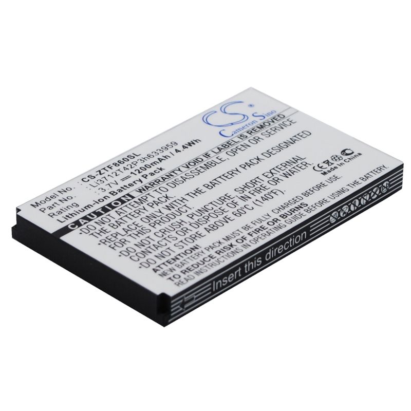 Li-ion Battery fits Telstra, e700 f860 f868 f866, i909, zte 3.7V, 1200mAh Mobile & SmartPhone Cameron Sino Technology Limited