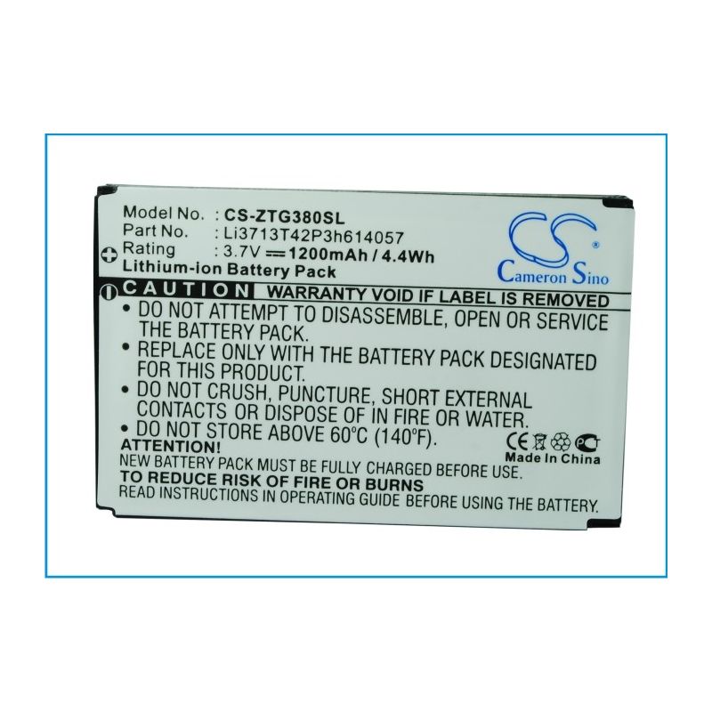 Li-ion Battery fits Telstra, f165, f165i, g380 3.7V, 1200mAh Mobile & SmartPhone Cameron Sino Technology Limited