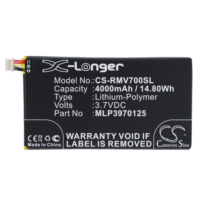 Li-polymer Battery Fits Verizon, Elipsis Qmv7a 7in, Elipsis Qmv7b, Ellipsis Mv7a 3.7v, 4000mah Tablet Cameron Sino Technology Limited