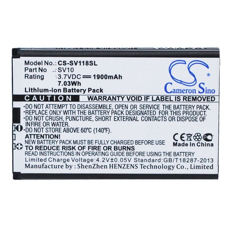 Li-ion Battery fits Sieval, Sv-118, 3.7V, 1900mAh Equipment & Survey & Test Cameron Sino Technology Limited