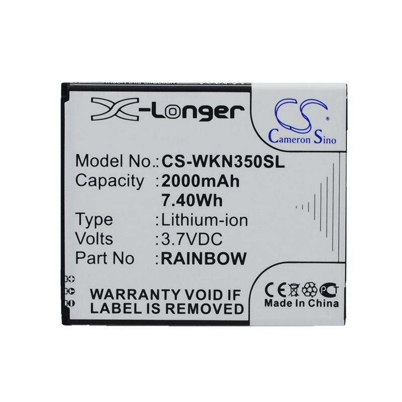 Li-ion Battery fits Wiko, bloom, m172, n350 3.7V, 2000mAh Mobile & SmartPhone Cameron Sino Technology Limited