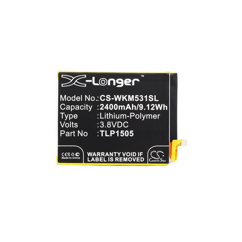Li-Polymer Battery fits Wiko, m531, ridge, ridge 4g 3.8V, 2400mAh Mobile & SmartPhone Cameron Sino Technology Limited (Suspended)