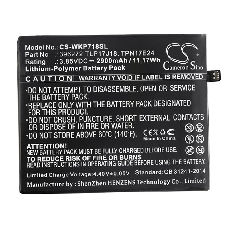 Li-Polymer Battery fits Wiko, upulse, upulse lite, view prime 3.85V, 2900mAh Mobile & SmartPhone Cameron Sino Technology Limited