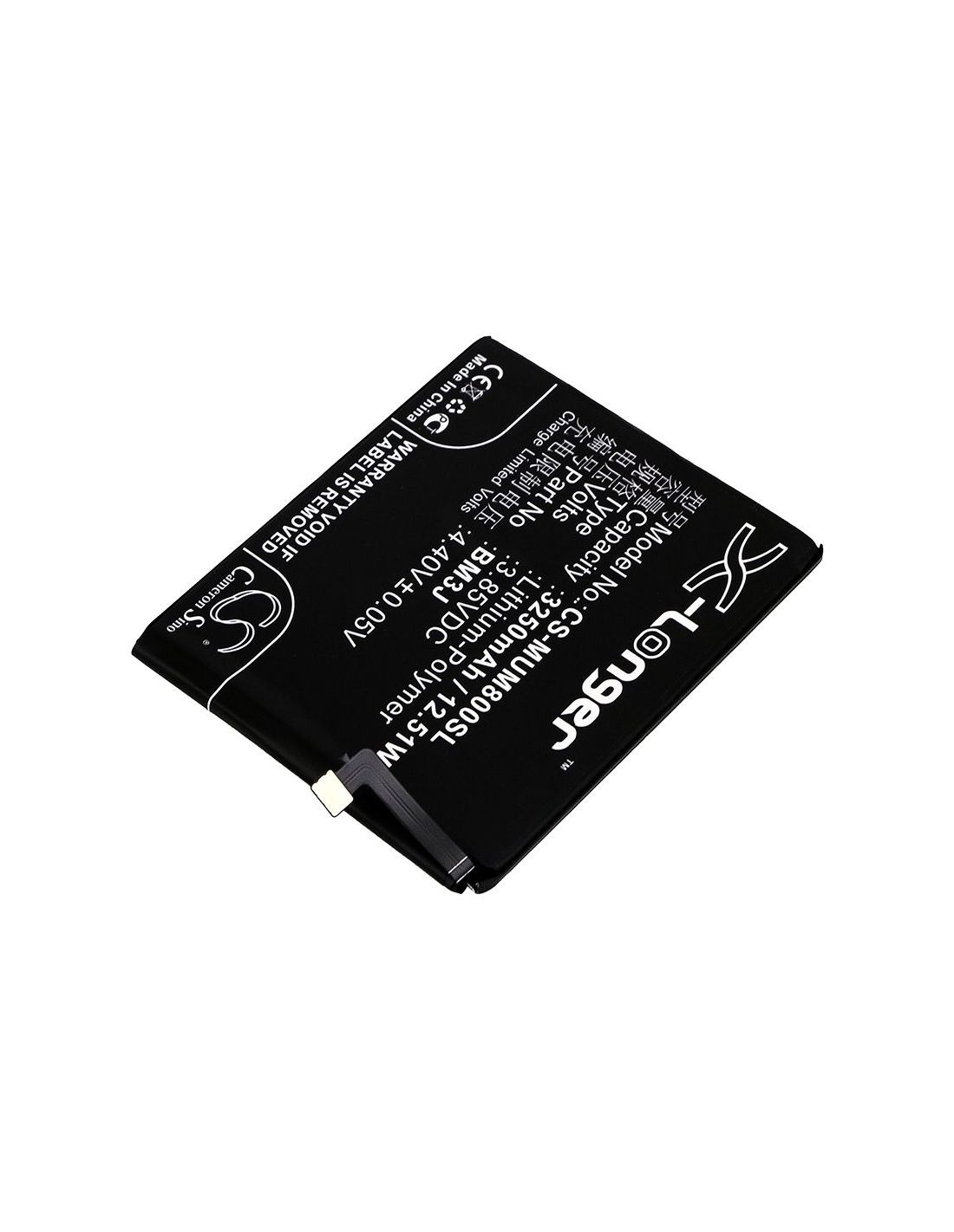 Li-Polymer Battery fits Xiaomi, m1808d2tc, m1808d2te, m1808d2tg 3.85V, 3250mAh Mobile & SmartPhone Cameron Sino Technology Limited