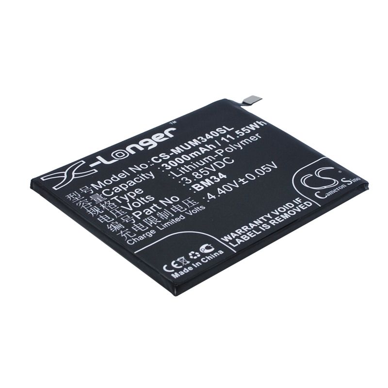 Li-polymer Battery Fits Xiaomi, Mi Note Pro 3.85v, 3000mah Mobile & SmartPhone Cameron Sino Technology Limited