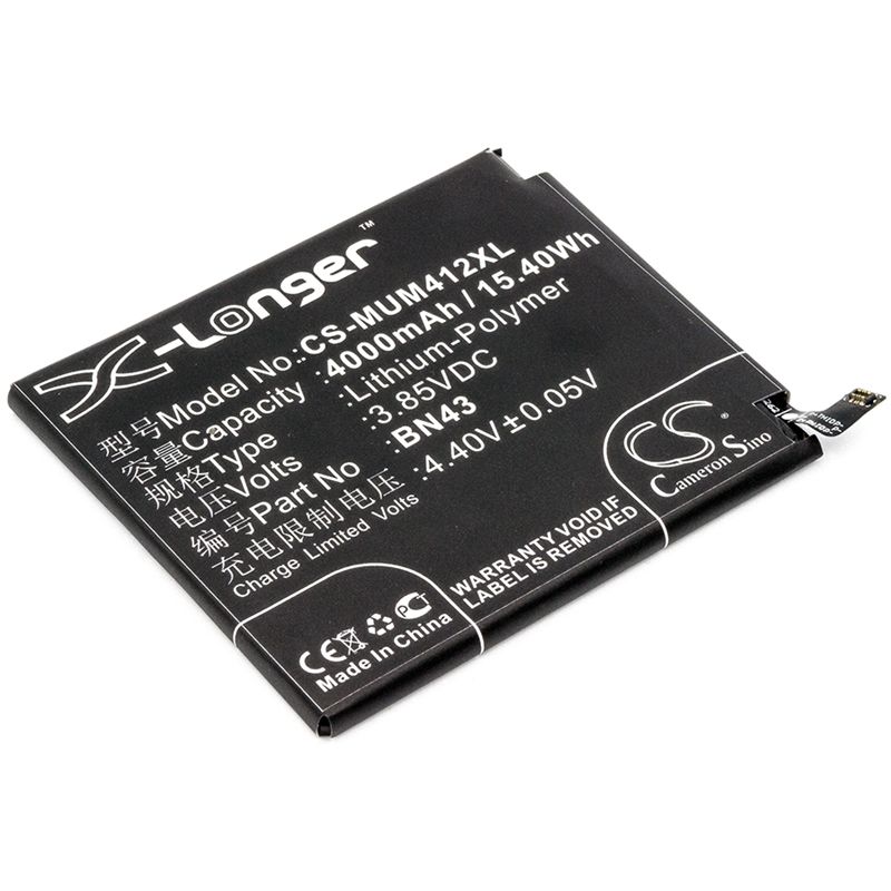 Li-polymer Battery Fits Xiaomi, Note 4x (china Version), Redmi Note 4x (china Version) 3.85v, 4000mah Mobile & SmartPhone Cameron Sino Technology Limited