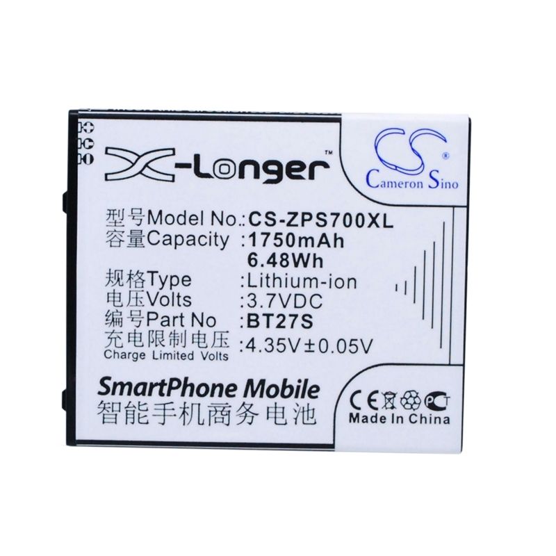 Li-ion Battery fits Zopo,6530, zp700 3.7V, 1750mAh Communications Cameron Sino Technology Limited (Suspended)