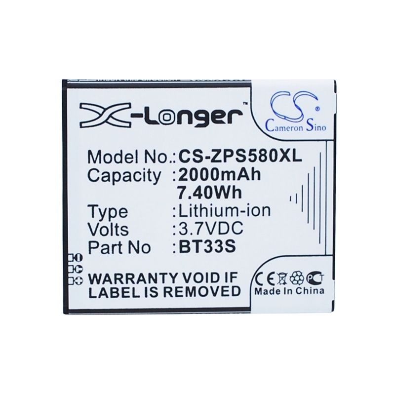 Li-ion Battery fits Zopo,6580, zp580 3.7V, 2000mAh Mobile & SmartPhone Cameron Sino Technology Limited