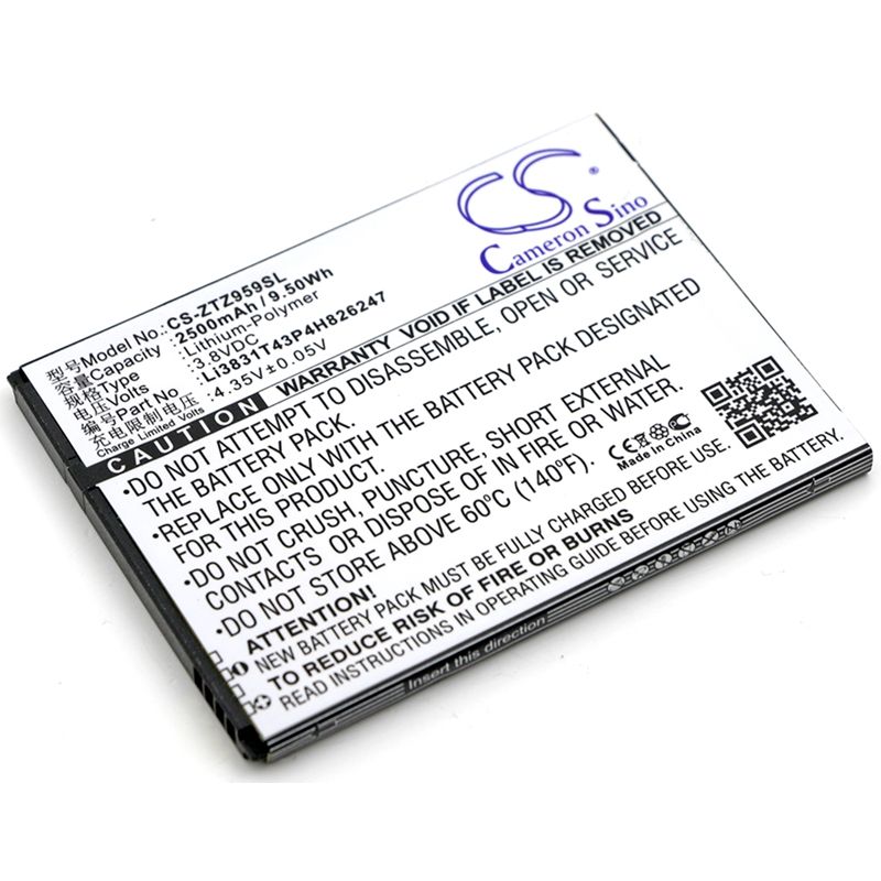 Li-Polymer Battery fits Zte, 3neo, grand x 3, grand x 3 lte 3.8V, 2500mAh Mobile & SmartPhone Cameron Sino Technology Limited