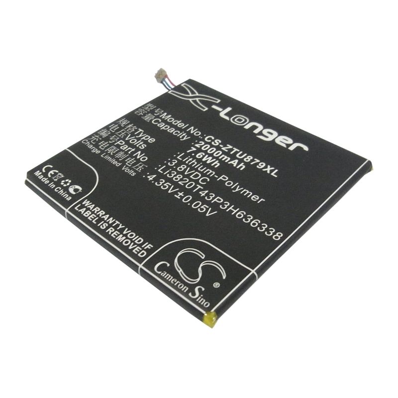 Li-Polymer Battery fits Zte, a75, blade l2, u879 3.8V, 2000mAh Mobile & SmartPhone Cameron Sino Technology Limited